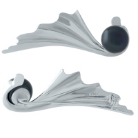 Срібна брошка SilverBreeze з натуральними перлами (1975503)