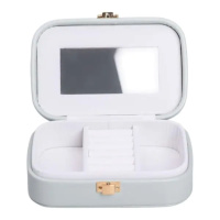 Шкатулка для украшений из эко кожи 15×10×5 см с зеркалом органайзер для ювелирных изделий HP-5-33TU