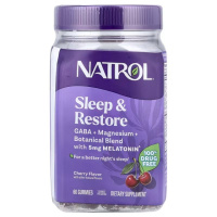 Здоровий сон та відновлення, з мелатоніном, смак вишні, Sleep & Restore, Natrol, 60 жувальних цукерок