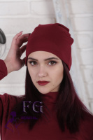 Жіноча шапка з трикотажу оптом Бордовий