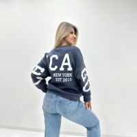 Жіночий утеплений батник «Noise» оптом | Батал | Розпродаж моделі Графіт, 50-52