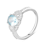 Серебряное кольцо CatalogSilver с натуральным топазом 2.2ct, вес изделия 2,56 гр (2105138) 18 размер