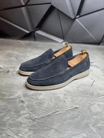 Лоферы мужские замшевые LORO PIANA Suede LUX GREY! Туфли мужские Лоферы серые! Натуральна ЗАМША!