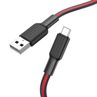 Кабель Hoco X69 USB to MicroUSB 1m black red