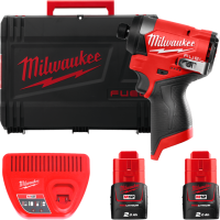 Шуруповерт ударний акумуляторний безщітковий 1/4'' HEX MILWAUKEE, M12 FID2-202Х, 170Нм (зарядний пристрій С12 С, 2 акумулятори М