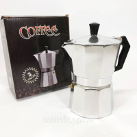 Гейзерна кавоварка UNIQUE UN-1911 алюмінієвий корпус 3 порції для меленої кави