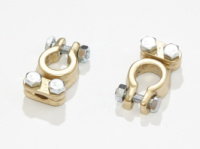 Комплект акумуляторних ремонтних клем + та - (без проводів) латунних легкових універсальних № 1