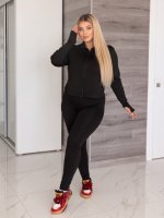 Жіночий костюм для спорту і фітнесу «Focus»| Норма і батал Чорний + чорний, 42-44