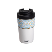 Термочашка Вишиванка 380 мл з кришкою на защіпці, білий