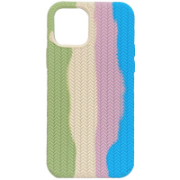 Чохол для iPhone 13 Silicone case Full Braided (М'ятний/Блакитний) - купити в SmartEra.ua