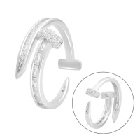 Серебряное кольцо CatalogSilver с фианитами, вес изделия 2,17 гр (2182993) 17 размер