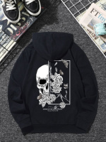 Худі чорне з ДТФ (оверсайз) | 66-208