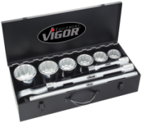 Набор торцевых головок 12-гр. 1« в железной коробке, 11 пр., VIGOR, V3278