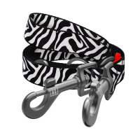 Повідець-перестібка для собак WAUDOG Nylon, малюнок «Зебра», М, Ш 20 мм, Дов 300 см