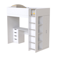 Кровать-чердак детская Art in Head Binky ДЮС33 1932x1800x1000 Белый бриллиант и Белый супермат (МДФ) (BK03010020000)