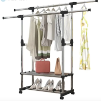 Вешалка стойка для одежды телескоп. Double Pole DC-0032 (155/75/35см)