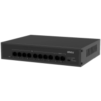 10ти портовый неуправляемый POE коммутатор Imou SF110P с 8хPOE 100Мбит + 2хUP-Link 100Мбит, до 250м, 65Вт, 220×162×44 мм