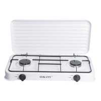 Настольная газовая плита на 2 конфорки мини газовая плита для баллонного газа Белая Sokany SK-6002W