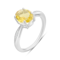 Серебряное кольцо CatalogSilver с цитрином nano 1.113ct, вес изделия 2,87 гр (2189879) 18 размер
