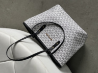 Сумка Michael Kors  шопер білий+чорні ручки