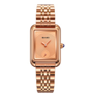 Жіночий наручний годинник Skmei 2670RG Rose Gold-Rose Gold з прямокутним корпусом та металевим браслетом