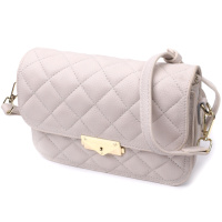 Утонченная женская сумка с оригинальной защелкой из натуральной кожи Vintage 22672 Белая