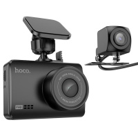 Автомобільний відеореєстратор Hoco DV3 Driving recorder with display (dual-channel) Black (Код товару:39482)