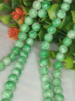 Бусины керамика/ 8 мм/ цена за 1 шт/ салатовый мраморный