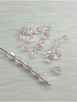 Хрустальные бусины «капля» Размер-  4*6 мм. Цвет - розовый с АБ.  Цена указана за 1 шт