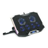 Подставка под ноутбук IceCoorel K9, 10-17«, 2*100mm 1400±10% RPM + 4*70mm 2500±10%RPM, корпус пластик+алюминий, 2xUSB2.0, 410x296x40mm, Blue, Box, Q10