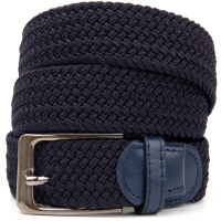 Текстильный мужской ремень классика Vintage 20526 Темно-синий
