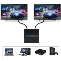 Разветвитель HDMI на 2 монитора, 1X2 HDMI Splitter Черный, сплиттер hdmi на 2 монитора 1080p, hdmi хаб