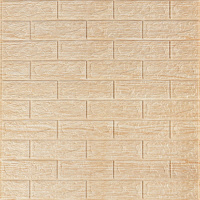 Самоклеющаяся декоративная 3D панель 700x770x5мм Бежевая полоска кирпич (184) SW-00000489