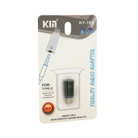 Переходник KIN KY-195 Type-C(M) => Jack 3.5mm(F), Black, OEM