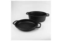 Кастрюля антипригарная Maestro 320 мм x 6.4 л с крышкой-сковородкой (MR-4132)