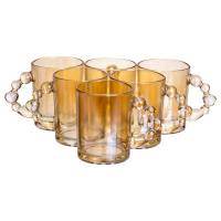 Набор чашек 6 шт для чая и кофе по 350 (мл) кружки стеклянные Коричневый HP-19-ZD-2