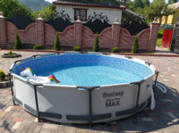 Bestway 56416 (366×76 см) каркасний басейн круглий Steel Pro Frame Pool сірий з фільтр насосом 2006 л/год