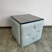 Пуф-трансформер 5в1 Остин-1 со столиком велюр светло-серый/дуб платиновый 6-2-9003