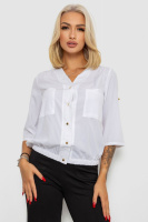 Блуза однотонна, колір білий, 230R91-1