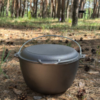 Казан туристический КТ-08КС чугунный с крышкой-сковородой 8л