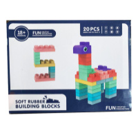 Мягкий силиконовый конструктор для детей Soft rubber building blocks 20 шт