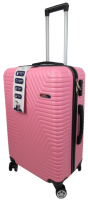 Пластикова середня колісна валіза 70L GD Polo блідо-рожева