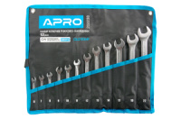 Набор рожково-накидных ключей Apro 6-22мм в чехле DIN3113 (12шт) (202238)