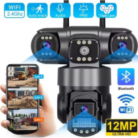 Камера наружная поворотная уличная WIFI V380 SC28-W FULL-HD 4Mp Ночная сьемка 4 объектива