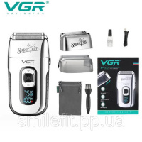 Електробритва Шейвер з дисплеєм VGR V-332. Колір: срібний