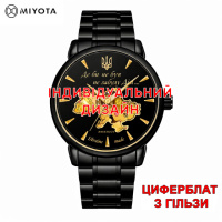 Чоловічий механічний годинник Awarder 048 Black-Gold Steel Гільза з автопідзаводом та сапфіровим склом