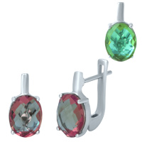 Серебряные серьги CatalogSilver с Султанит султанитом (1951156)