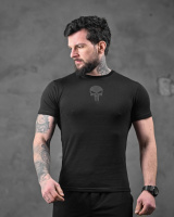 Хлопкова мілітарі футболка каратист чорна ДЛ6347