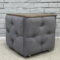 Пуф-трансформер 5в1 Остин-1 со столиком велюр серый/риголетто темный 7-1-9005