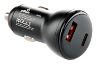 Автомобільний зарядний пристрій 12 Atelie USB/Tipe-C x 5V x 3A чорний (951808)